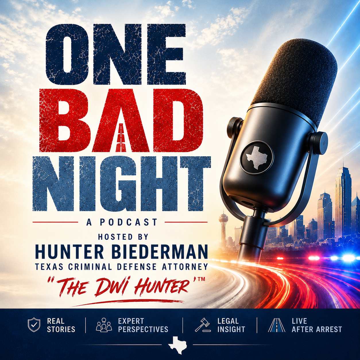 One Bad Night podcast cover art featuring host Hunter Biederman